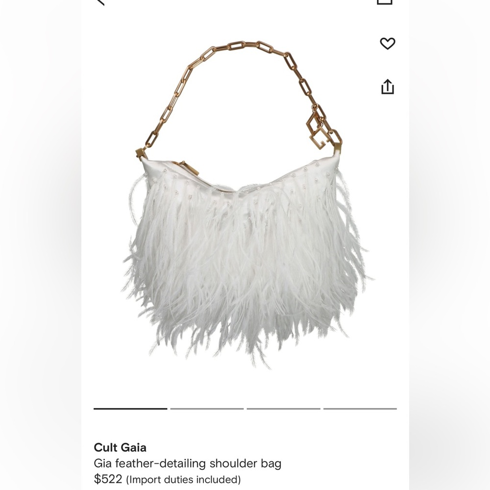 White Cult Gaia Gia Feather Pearl Bridal purse - lightly worn only twice